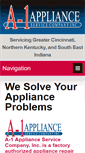 Mobile Screenshot of a1applianceservice.com
